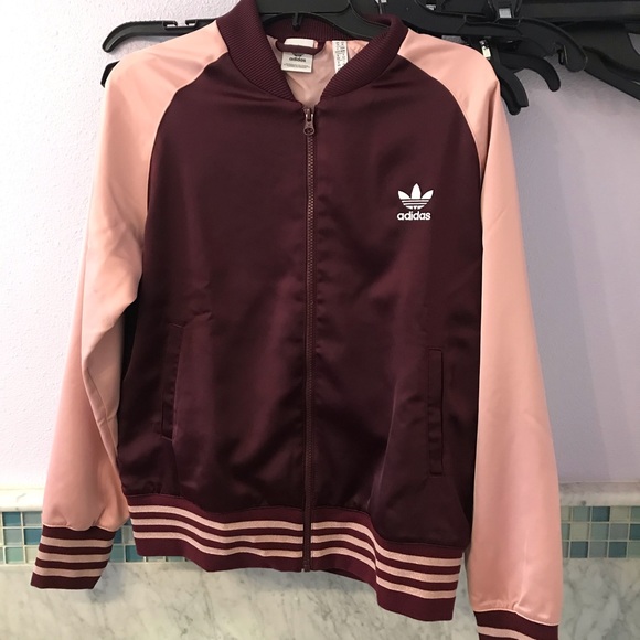 adidas burgundy bomber jacket